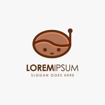 Fun coffee robot logo mascot cartoon icon on white background Stock Illustration