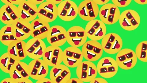 A fun collection of emoji faces with diverse expressions including. Stock Footage 306848564