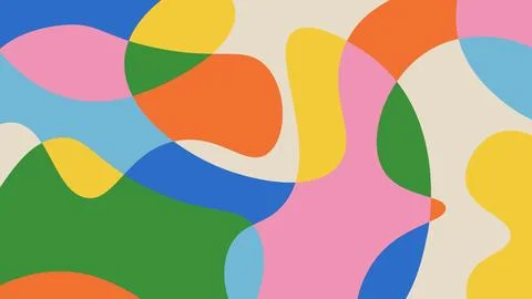 Fun colorful abstract background in doodle style. Simple playful design with Illustrazione stock