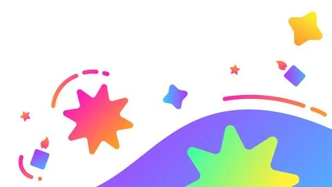 Fun Colorful and Creative Background with Candles and Simple Shapes Stock Illustration