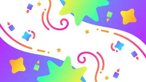 Fun Colorful and Creative Background with Candles and Simple Shapes Stock Illustration