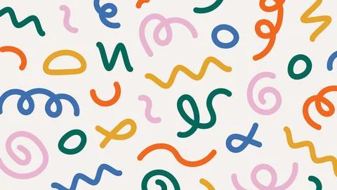 Fun colorful doodle pattern. Creative minimalist style art abstract background Stock Illustration