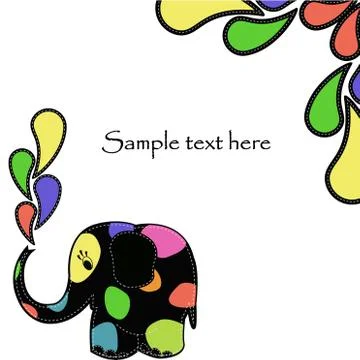 Fun colorful elephant Stock Illustration