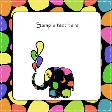 Fun colorful elephant Stock Illustration