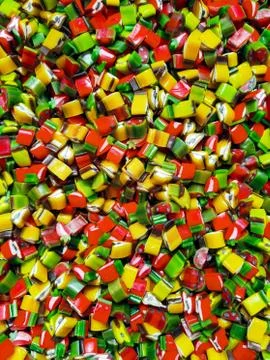 Fun colorful fruit candy background Stock Photos