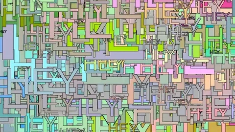Fun colorful "Hey" floating text pattern Stock Footage 127249617