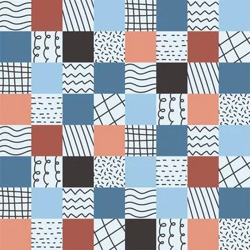 Fun colorful seamless vector pattern. Creative abstract style art background. Stock Illustration