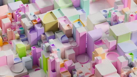 Fun Colorful Square Columns Loop Stock Footage 237957004