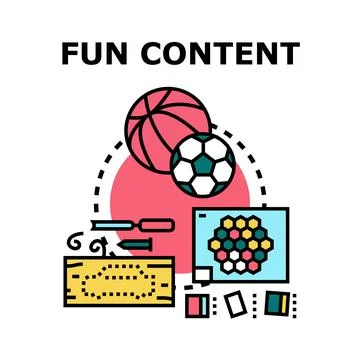 Fun content concept with various entertainment activities Stock Illustration