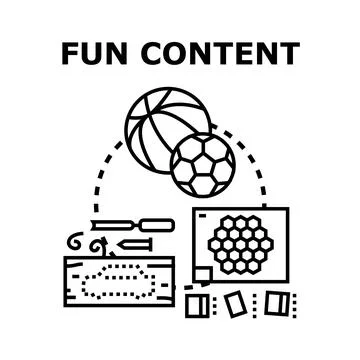 Fun content concept with various entertainment activities Stock Illustration