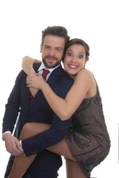 Fun couple at party Stock Photos