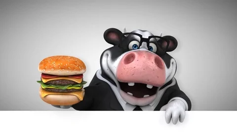Fun cow - 3D Animation Stock Footage 82888661