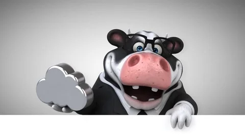 Fun cow - 3D Animation Stock Footage 82888854