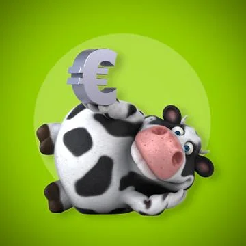 Fun cow - 3D Illustration Ilustración de archivo