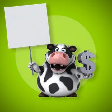 Fun cow - 3D Illustration Ilustración de archivo