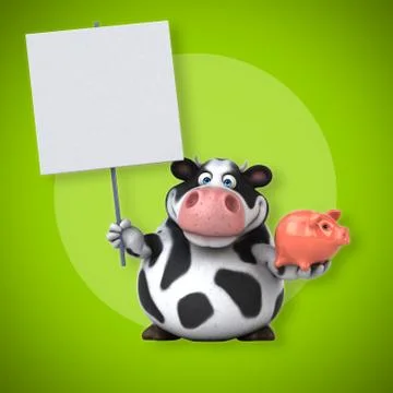 Fun cow - 3D Illustration Ilustración de archivo