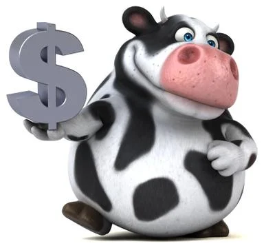 Fun cow - 3D Illustration Ilustración de archivo