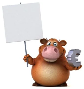 Fun cow - 3D Illustration Ilustración de archivo