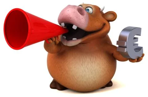 Fun cow - 3D Illustration Ilustración de archivo