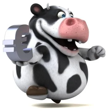 Fun cow - 3D Illustration Ilustración de archivo