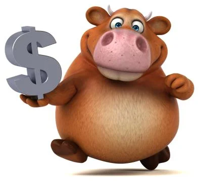 Fun cow - 3D Illustration Ilustración de archivo