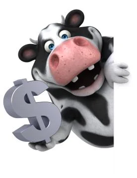 Fun cow - 3D Illustration Selección de ilustraciones gratis