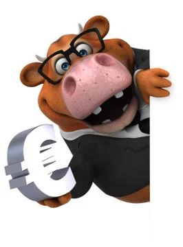 Fun cow - 3D Illustration Ilustración de archivo