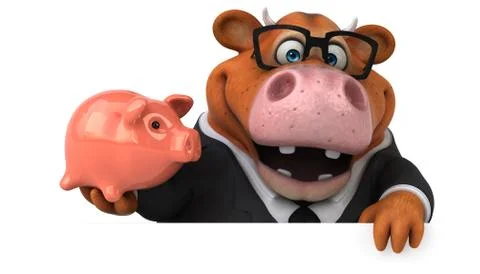 Fun cow - 3D Illustration Ilustración de archivo