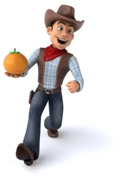 Fun Cowboy - 3D Illustration Stock Illustration