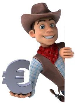 Fun Cowboy - 3D Illustration Ilustración de archivo