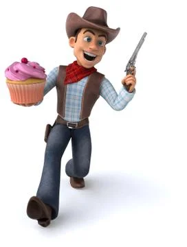 Fun Cowboy - 3D Illustration Stock Illustration