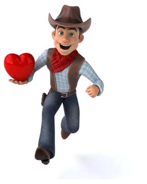 Fun Cowboy - 3D Illustration Stock Illustration