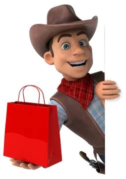 Fun Cowboy - 3D Illustration Stock Illustration