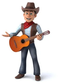 Fun Cowboy - 3D Illustration Stock Illustration