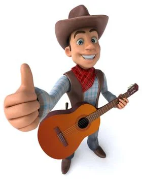 Fun Cowboy - 3D Illustration Stock Illustration