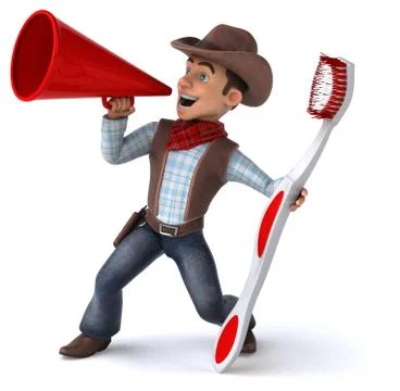 Fun Cowboy - 3D Illustration Stock Illustration