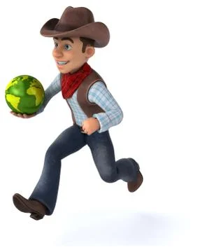 Fun Cowboy - 3D Illustration Stock Illustration