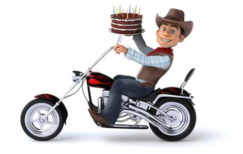 Fun Cowboy - 3D Illustration Stock Illustration