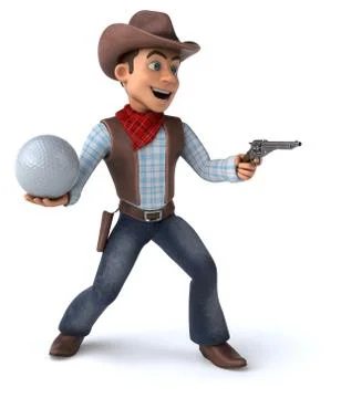 Fun Cowboy - 3D Illustration Stock Illustration