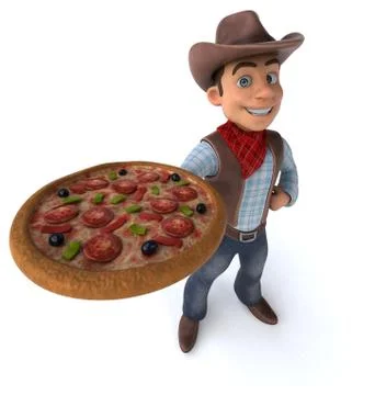 Fun Cowboy - 3D Illustration Stock Illustration