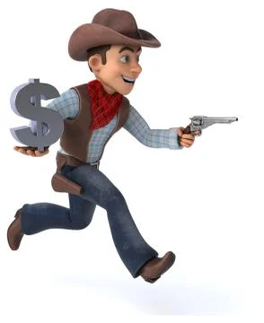Fun Cowboy - 3D Illustration Ilustración de archivo