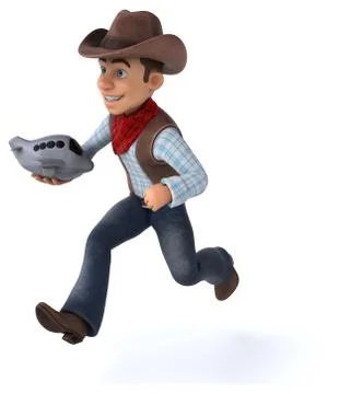Fun Cowboy - 3D Illustration Stock Illustration