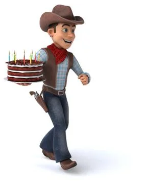 Fun Cowboy - 3D Illustration Stock Illustration