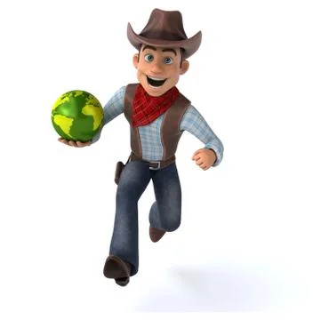 Fun Cowboy - 3D Illustration Stock Illustration