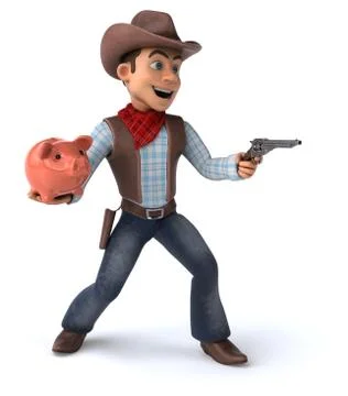 Fun Cowboy - 3D Illustration Ilustración de archivo