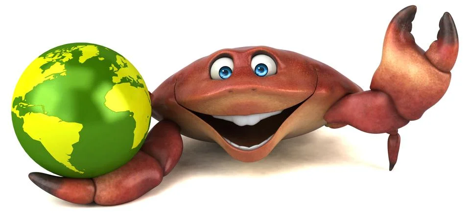 Fun crab - 3D Illustration Stock Illustration