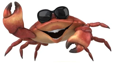Fun crab - 3D Illustration Stock Illustration