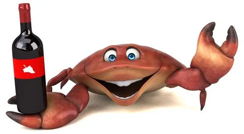 Fun crab - 3D Illustration Stock Illustration