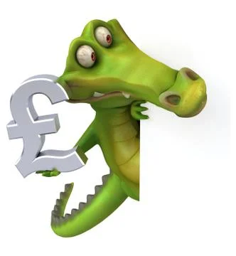 Fun crocodile - 3D Illustration Stock Illustration