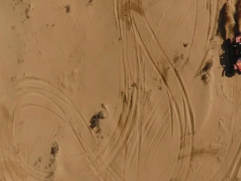 Fun Cruiser rides through the desert and along the steppe race of the rally Stock-Footage 74579235